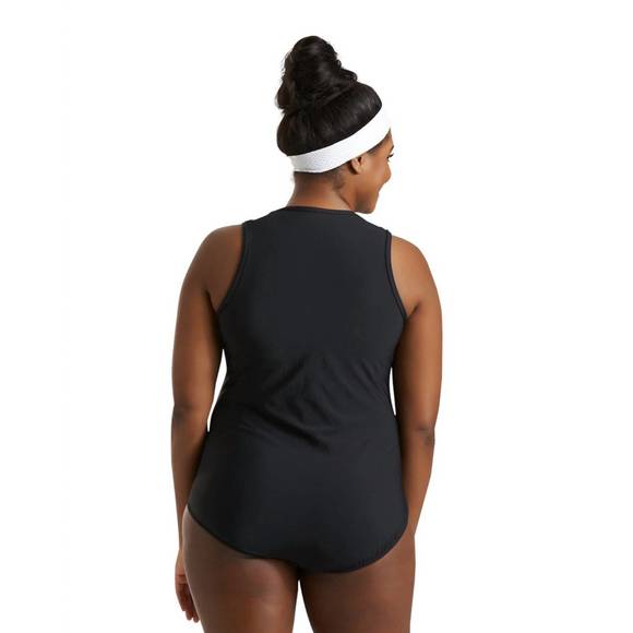 NEW ALWAYS FOR ME plus size jaden scuba one piece swimsuit in grey - Picture 3 of 3